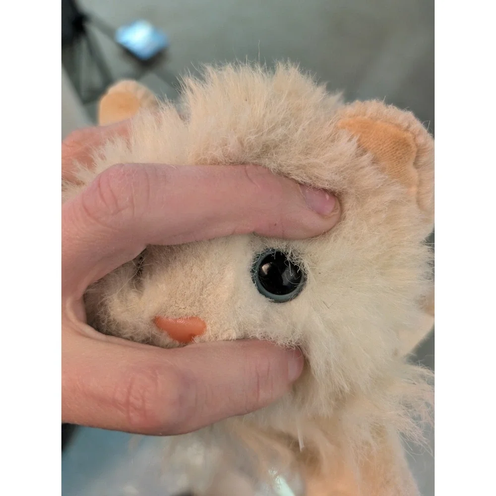 Vintage TY White Persian Angel Cat Pink Bow #1001 Plush Toy 1987 Korea Realistic